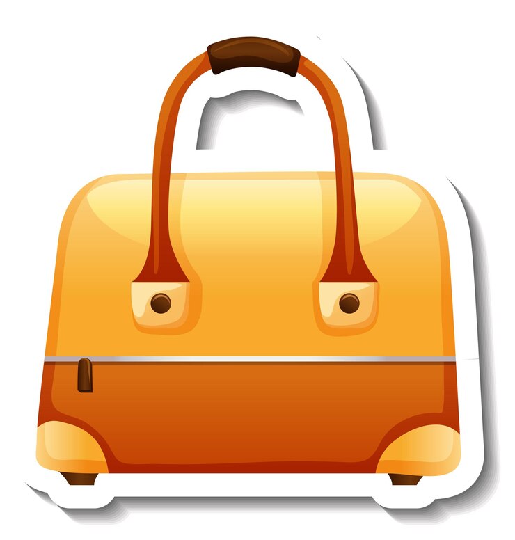 Vector Gratis yellow hand bag sticker on white background