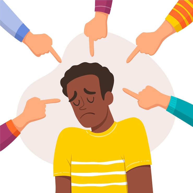 Vector Gratis young man being bullied because of his skin color