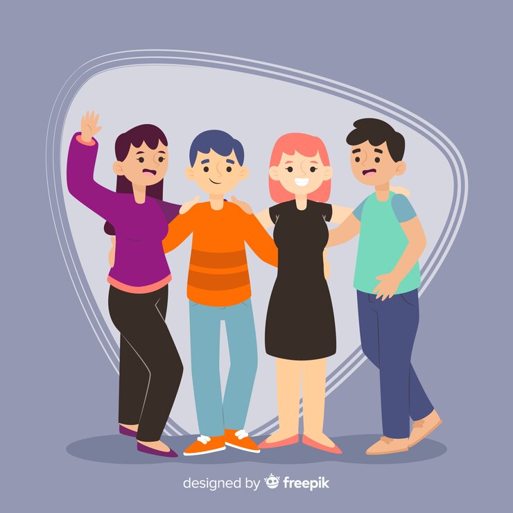 Vector Gratis youth people hugging together background