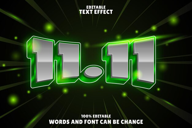 1111 editable text effect emboss neon style