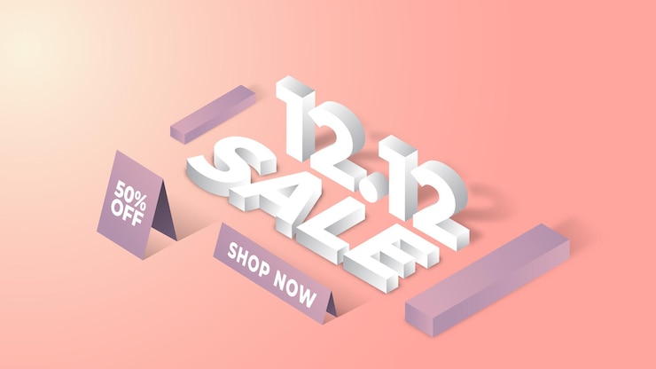 1212 sales promotion banner design template vector