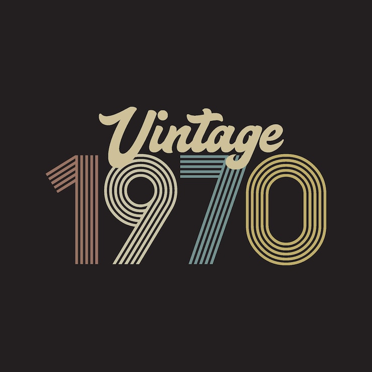 Vector 1970 vintage retro t shirt design, vector, black background