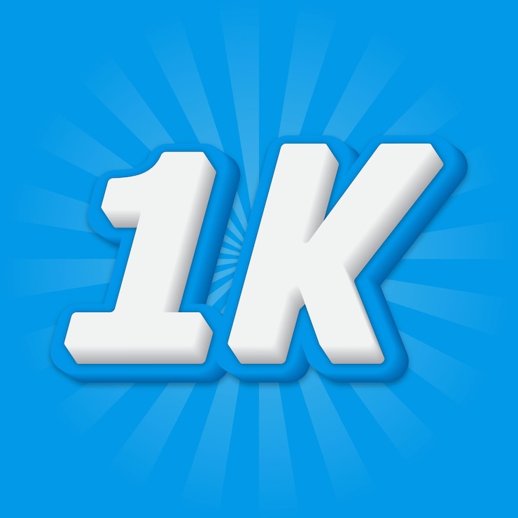 Vector 1k social media network followers celebration