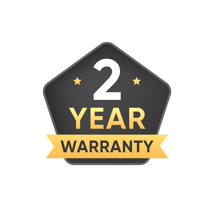 Vector 2 year warranty golden badge icon vector design