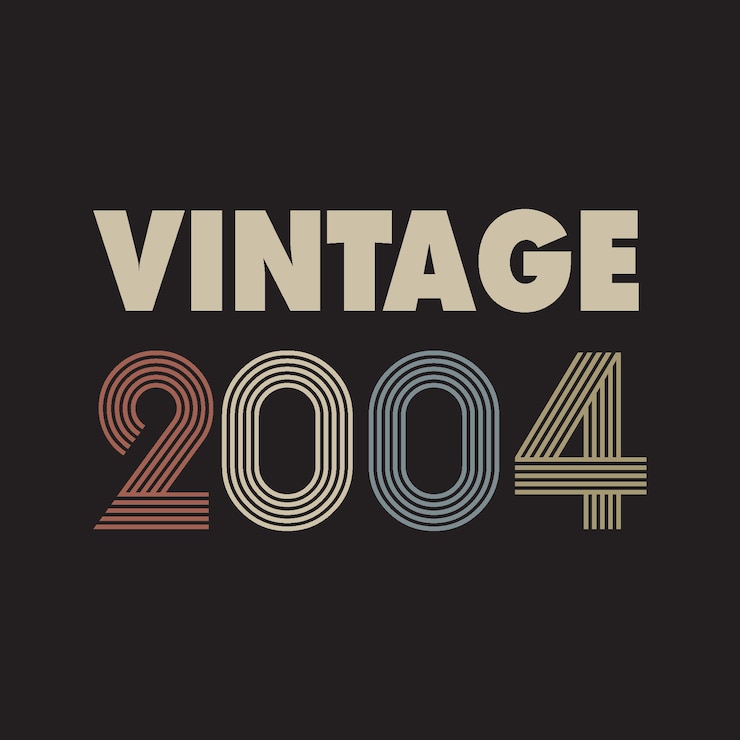 Vector 2004 vintage retro t shirt design vector black background