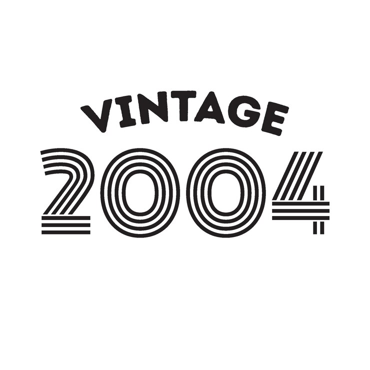 Vector 2004 vintage retro t shirt design vector