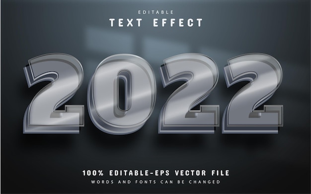 2022 editable glass style text effect