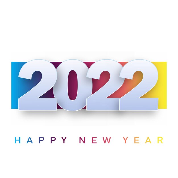 2022 happy new year card with gradient background. vector