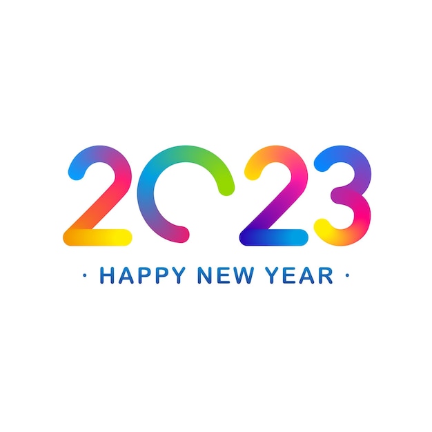 2023 happy new year color text typography design
