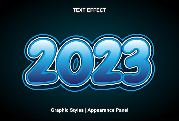 2023 text effect with graphic style and editable