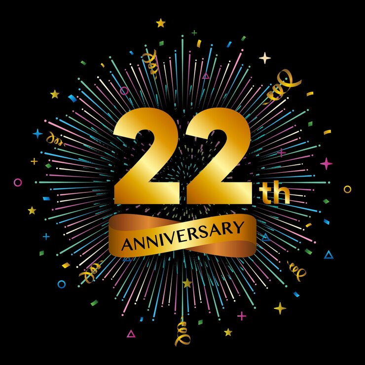Vector 22th anniversary celebration logotype golden anniversary celebration template design vector illustrations