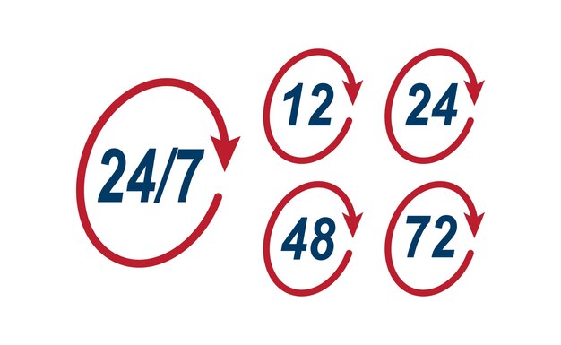24 7 vector arrow customer support delivery and open icons
