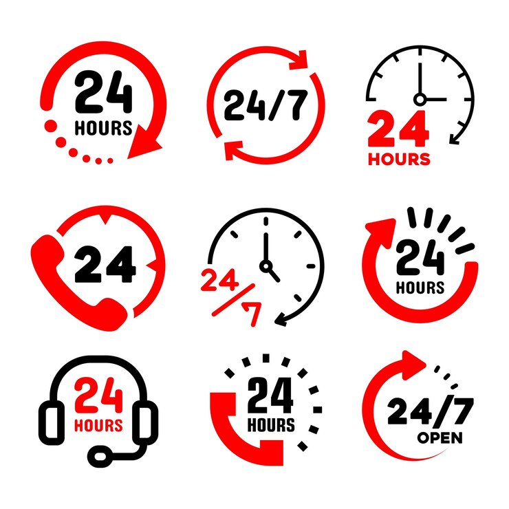 24Hour Service Icons