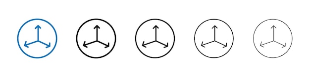 3 arrow way icon Outline vector logo for web ui