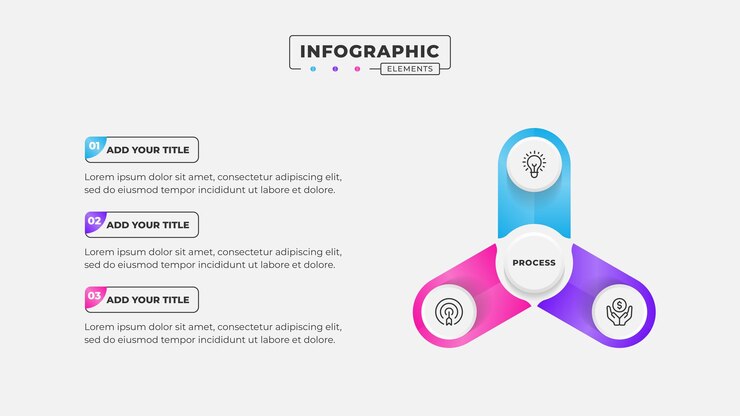 3 steps business process infographic design template