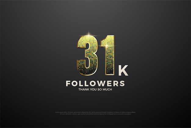 31k followers with sparkly numbers.