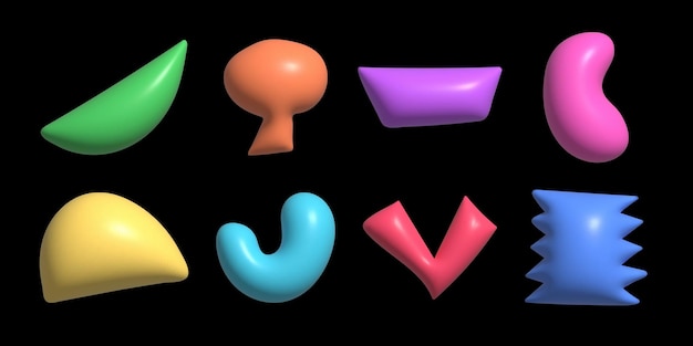 3d abstract shapes collection Empty realistic design badges collection