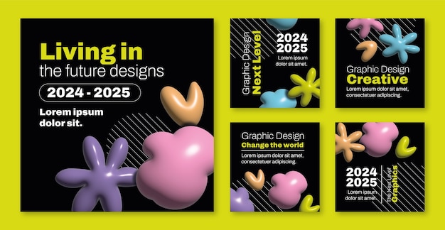 3d abstract shapes instagram posts