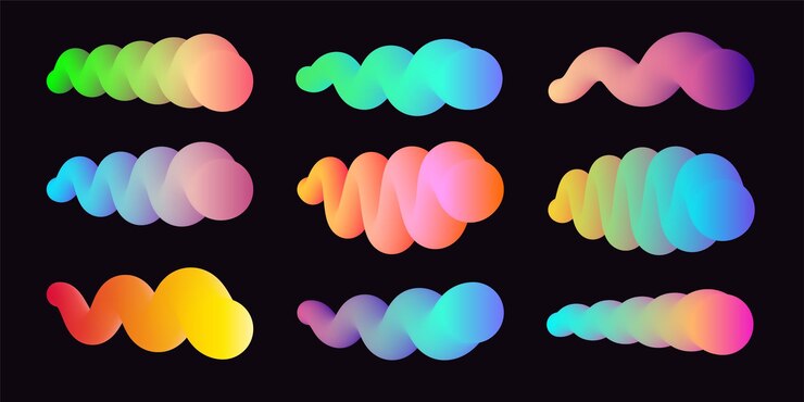 Vector 3d abstract wavy line collection blend gradient vector