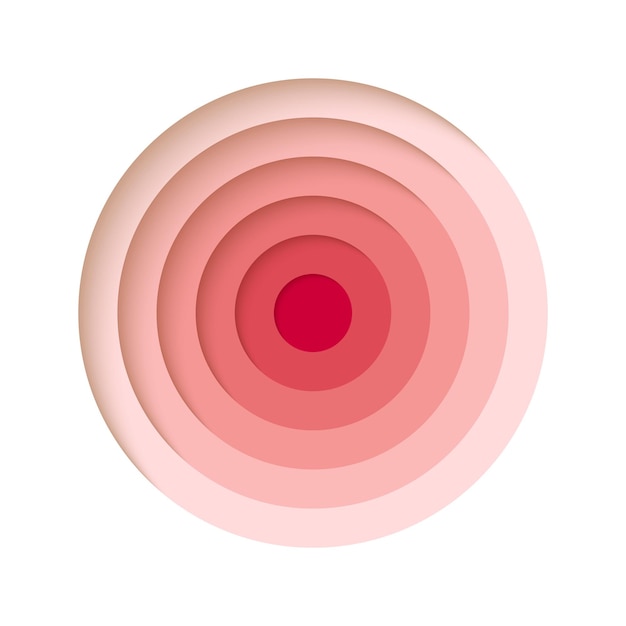 3D background with paper cut cute pink colours round holes Realistic design layout for presentation