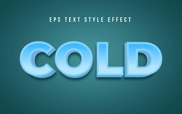 3d blue cold editable text graphic style effect