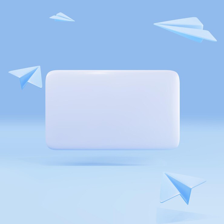 3d blue Speech bubble message and blue planes