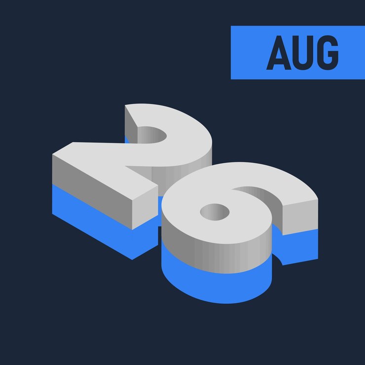 Vector 3d bold letters calendar of month august illustration editable 2025