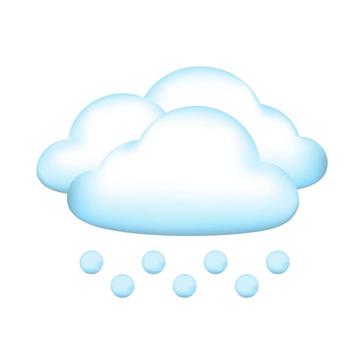 Vector 3d cartoon icon the weather forecast hail vector illustration