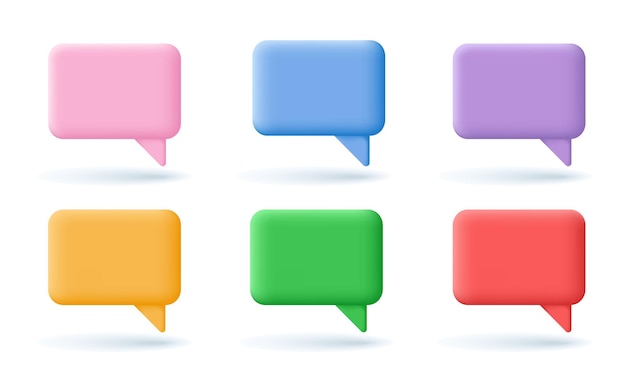 3d Chat Speech or speak bubbles Chatting box message and tallking cloud