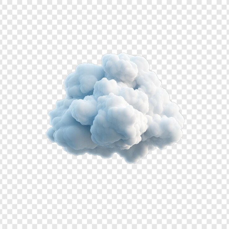 Vector 3d cloud on transparent background realistic