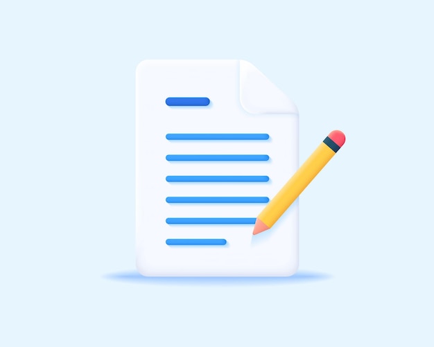 3d contract realistic icon concept vector image