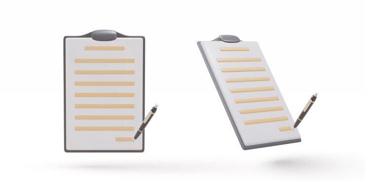 3d Copywriting writing icon Document concept and pens