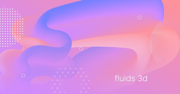 3d curved background with wave liquid shape