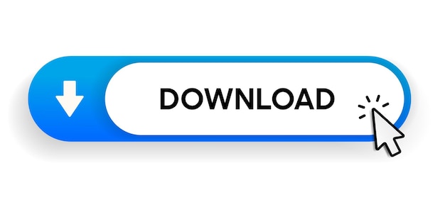 3d download button hand cursor save cloud icon hand pointer clicking click here push button