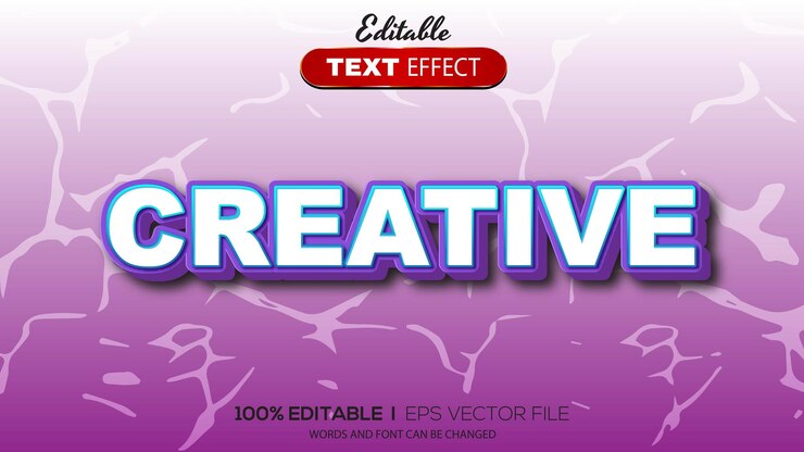 Vector 3d editable text effect creative theme
