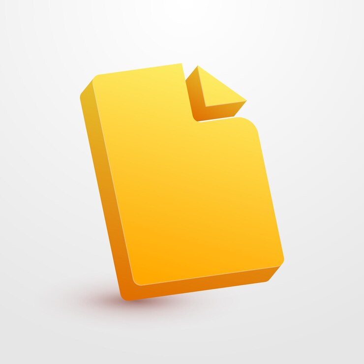 3d file cute note icon render cartoon style vector