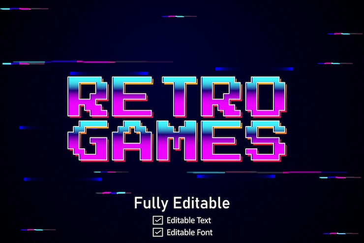 Vector 3d gaming text effect font style