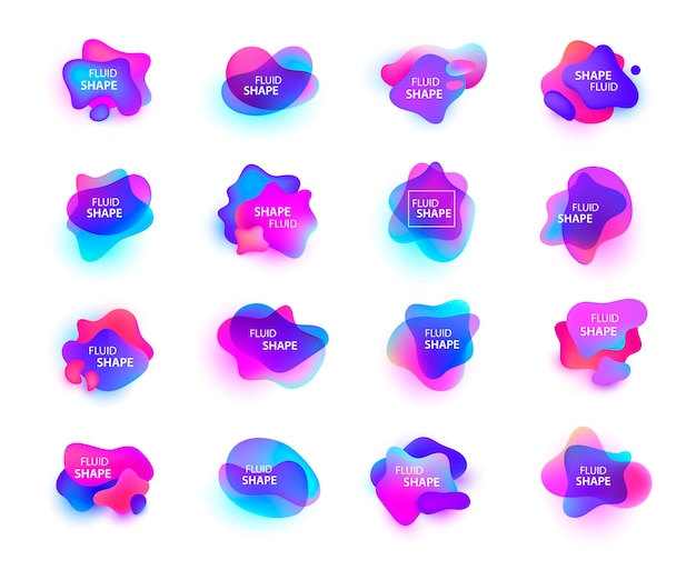 3d gradient spots set isolated. abstract elements for trendy vibrant color design.