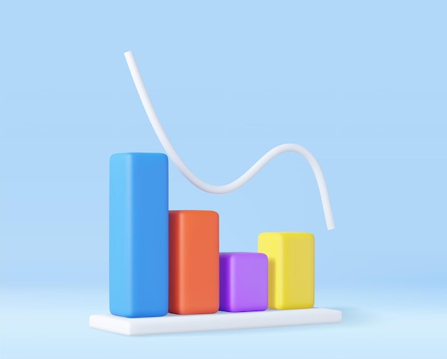 3D graph stock icon