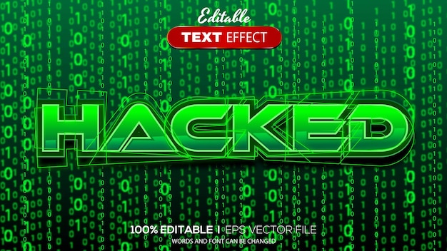 3d hacked text effect editable text effect