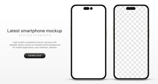 3d high quality latest new smartphone 14 pro mockup and isolated background for show mobile app