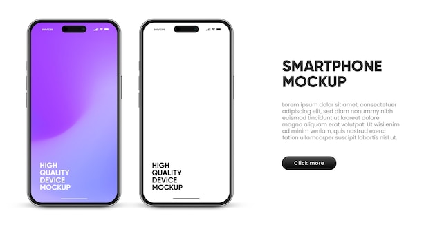 3d high quality smartphone mockup with different angle and isolated background for show mobile app