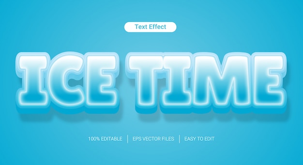 3d ice cold texture editable text style effect