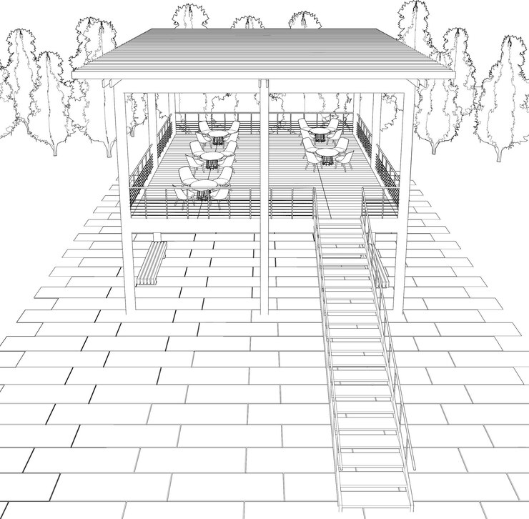 Vector 3d illustration of building project