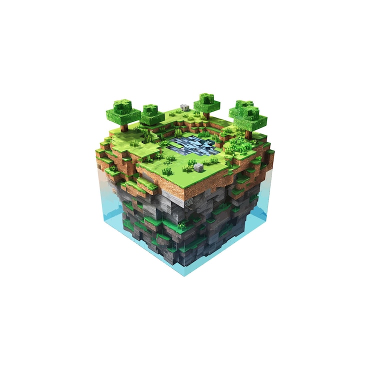 Vector 3d isometric block of virtual landscape vector illustration design