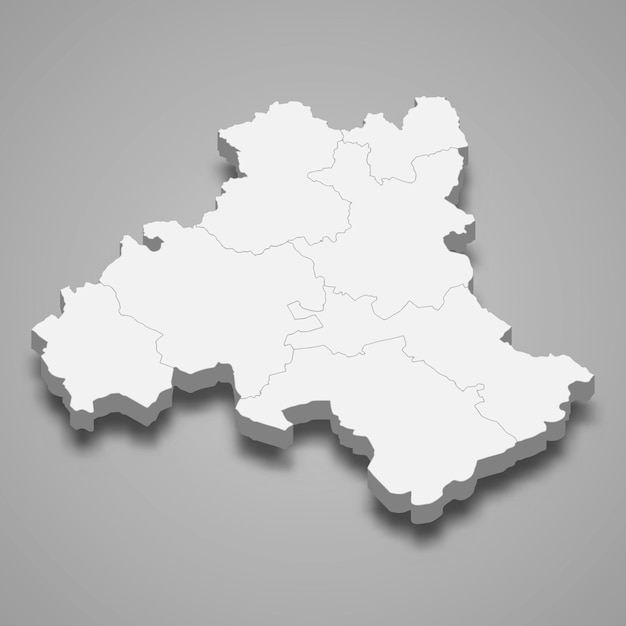 3d isometric map of Heves is a county of Hungary