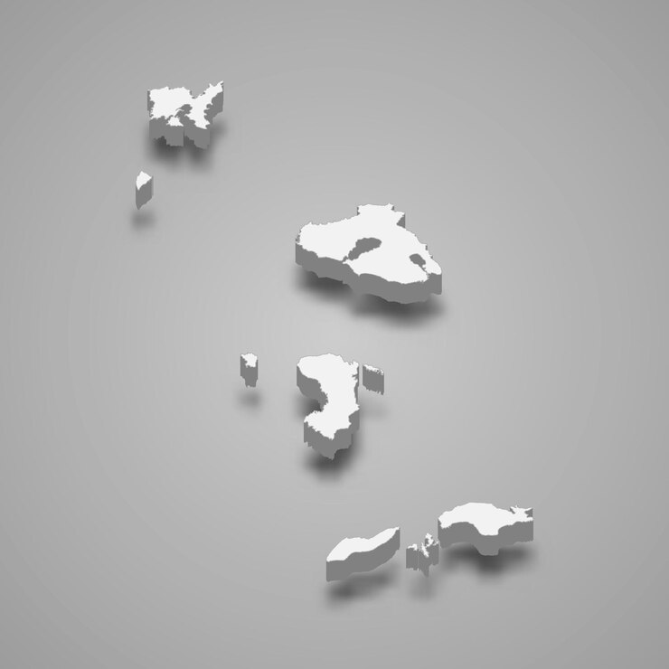 Vector 3d isometric map of north aegean is a region of greece