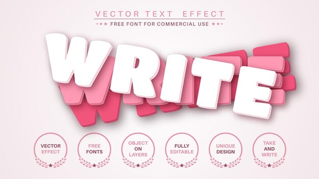 3D layer editable text effect  font style