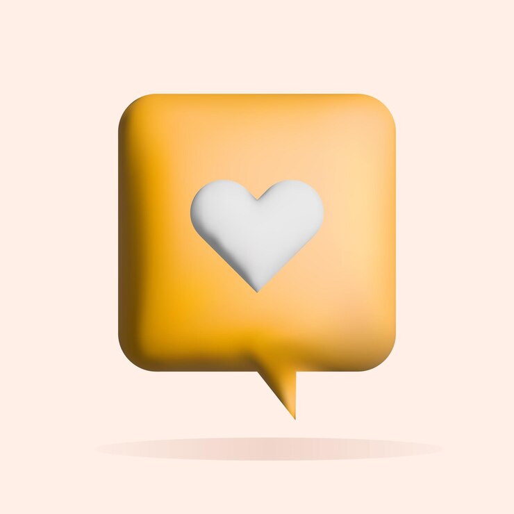 3D like icon design Social media marketing concept Vector render illustration