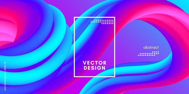 3d liquid shapes abstract gradient poster